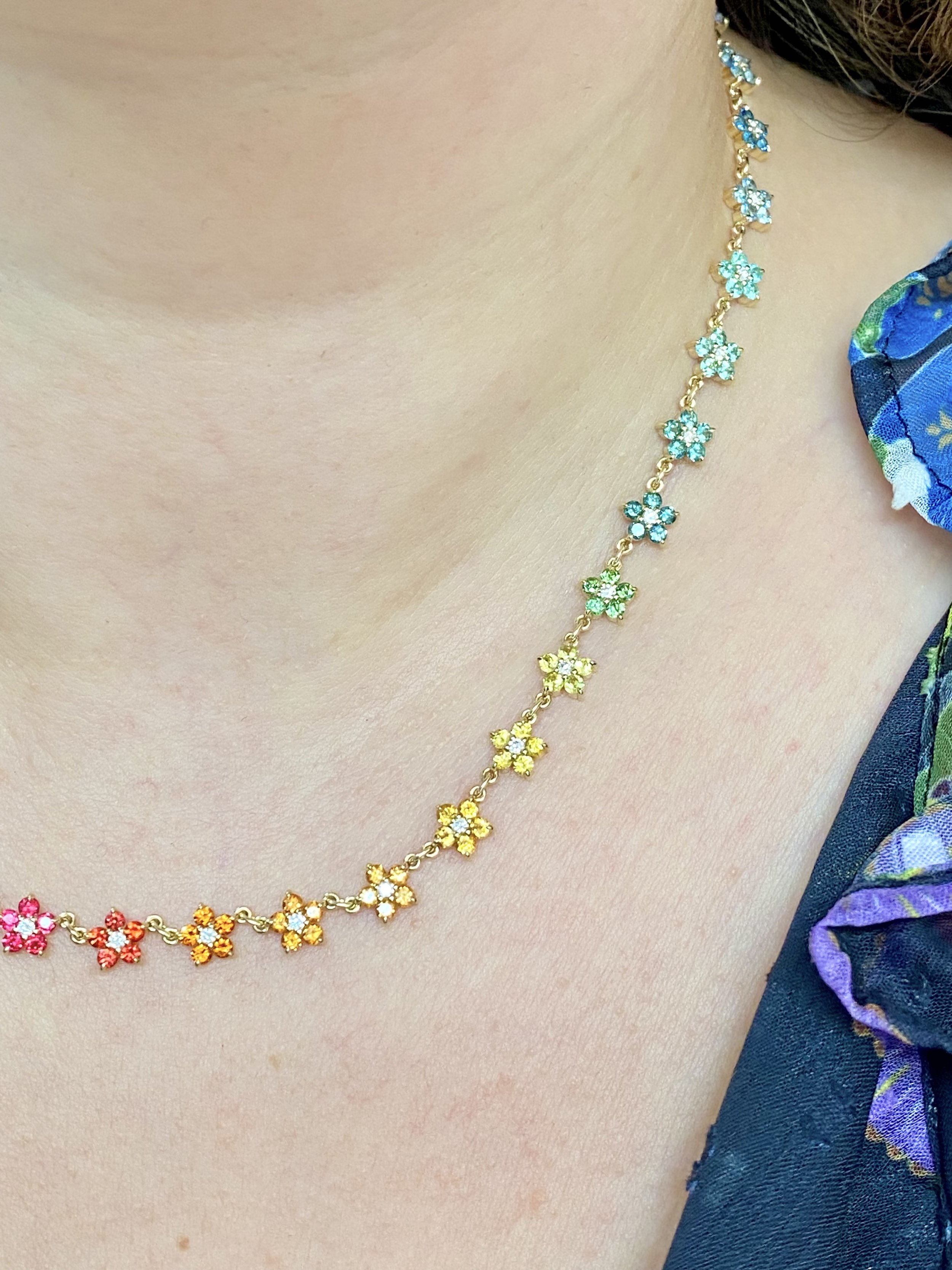 Moval Floral Necklace with Turquoise — jane taylor jewelry